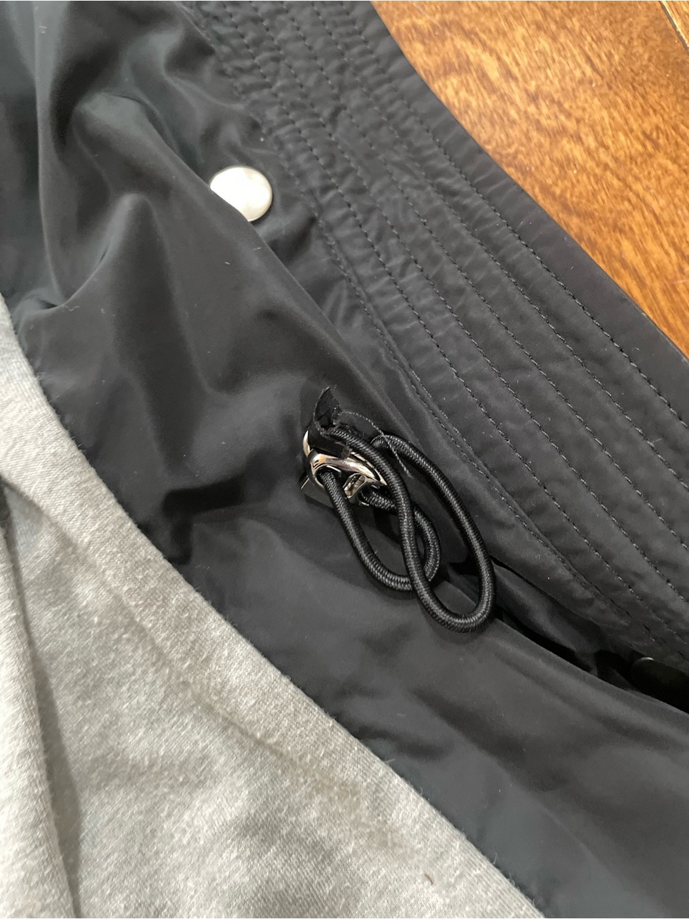 Mackage Black Hooded Trench Coat with Cinched Waist - Picture 7 of 10